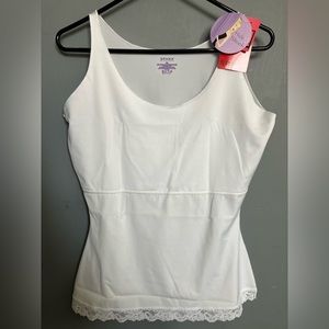 NWT SPANX Size XL Hide & Sleek Lace Trim Camisole Shaper Tank Top Smooth & Slim